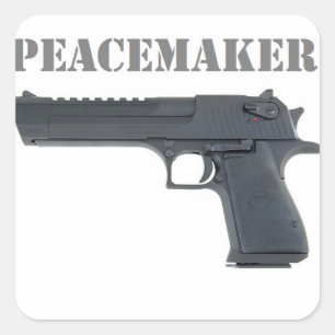 '' deserted eagle peacemaker square sticker