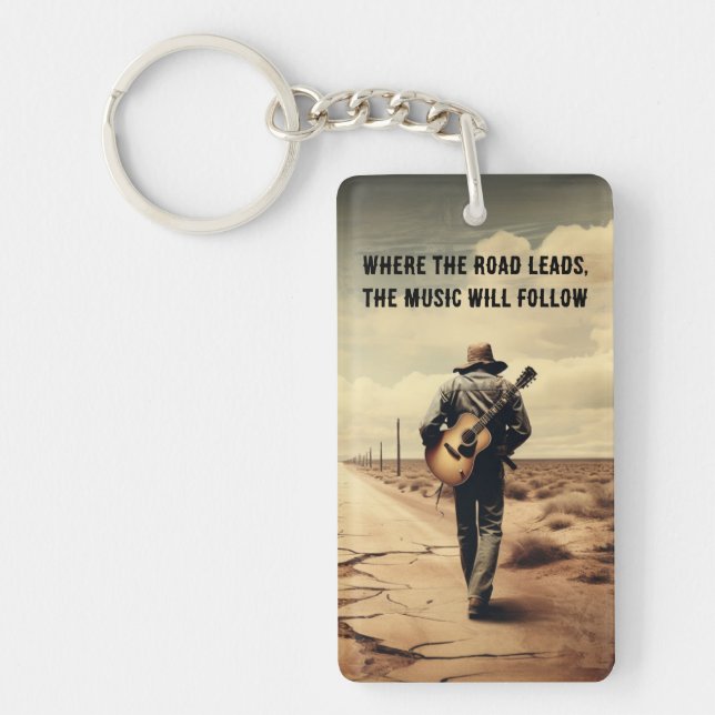 Deserted Harmony. The Music Will Follow Keychain (Front)