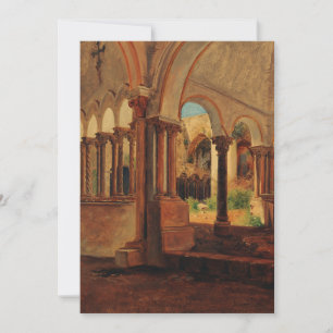 Deserted monastery yard holiday card
