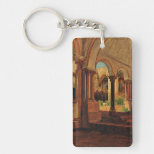 Deserted monastery yard keychain
