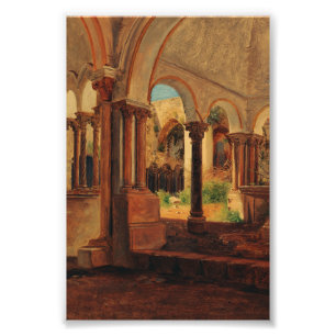 Deserted monastery yard photo print