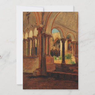 Deserted monastery yard thank you card