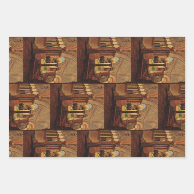 Deserted monastery yard wrapping paper sheet (Front)