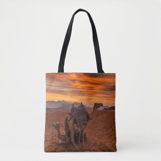 Deserts | Bactrian Camel Egypt Sand Dune Tote Bag (Front)
