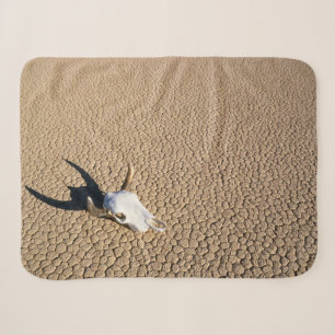 Deserts   Cow Skull on the Desert Ground Sherpa Blanket