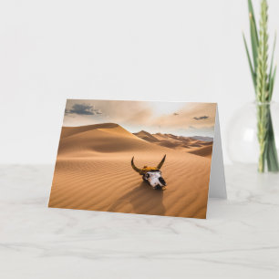 Deserts Cow Skull Rippled Sand Dunes Card