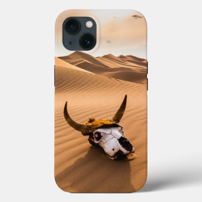 Deserts | Cow Skull Rippled Sand Dunes Case-Mate iPhone Case (Back)