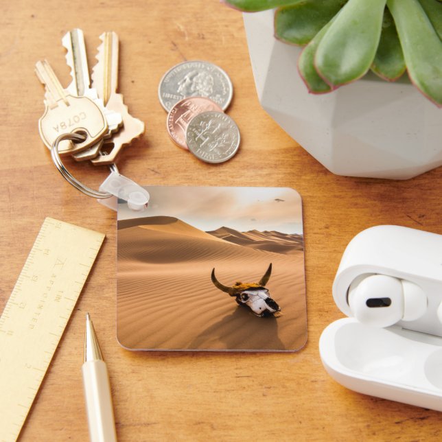 Deserts | Cow Skull Rippled Sand Dunes Keychain (Desk)