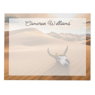 Deserts   Cow Skull Rippled Sand Dunes Notepad