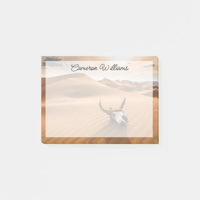 Deserts | Cow Skull Rippled Sand Dunes Post-it Notes (Front)