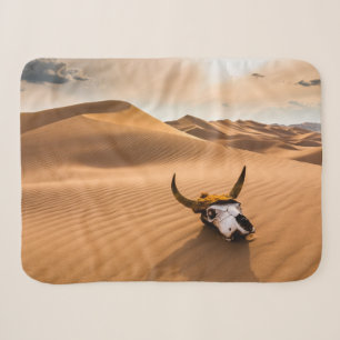 Deserts Cow Skull Rippled Sand Dunes Sherpa Blanket