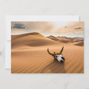 Deserts   Cow Skull Rippled Sand Dunes Thank You Card