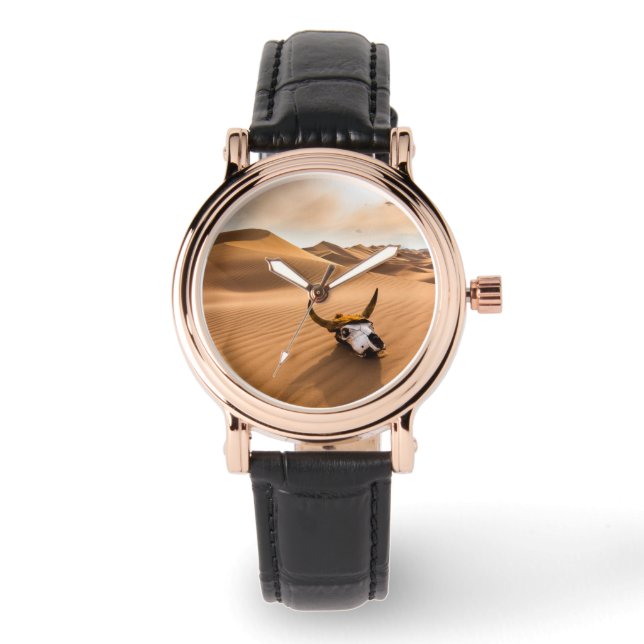 Deserts | Cow Skull Rippled Sand Dunes Watch (Front)