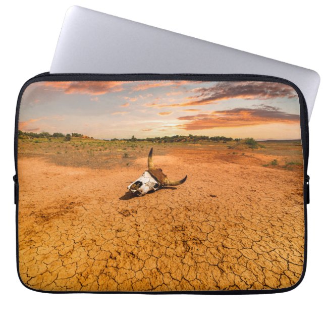 Deserts | Desert with Cow Skull Laptop Sleeve (Front)