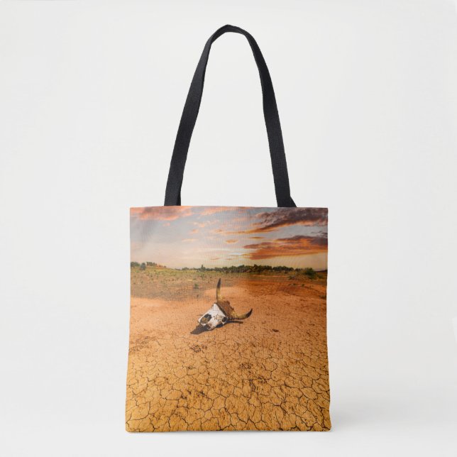 Deserts | Desert with Cow Skull Tote Bag (Front)