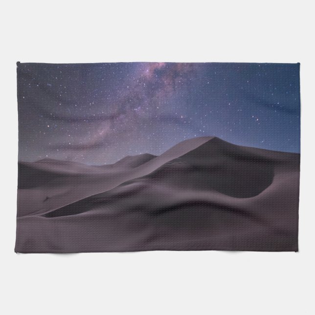 Deserts | Milky Way Starry Sky Sand Dune Dubai Kitchen Towel (Horizontal)