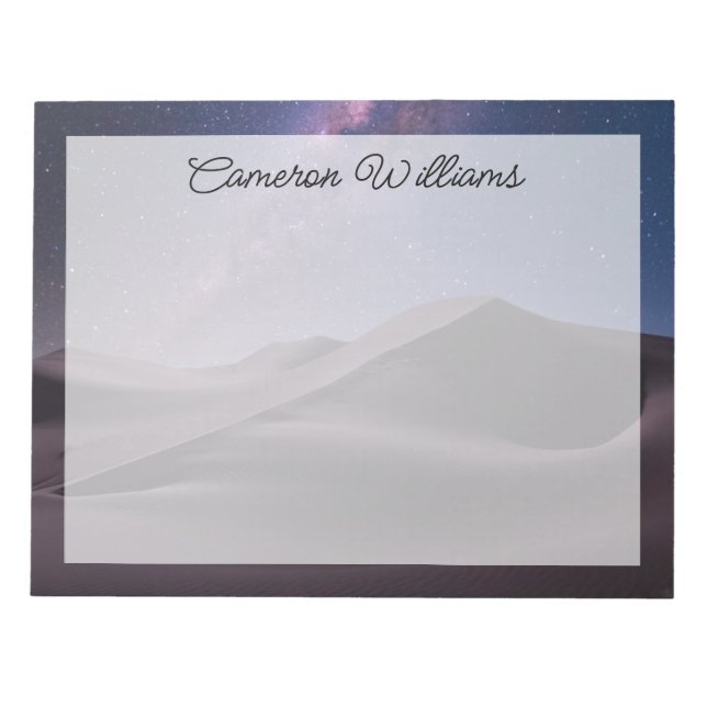 Deserts | Milky Way Starry Sky Sand Dune Dubai Notepad (Front)