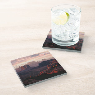Deserts   Monument Valley Utah-Ariziona Glass Coaster