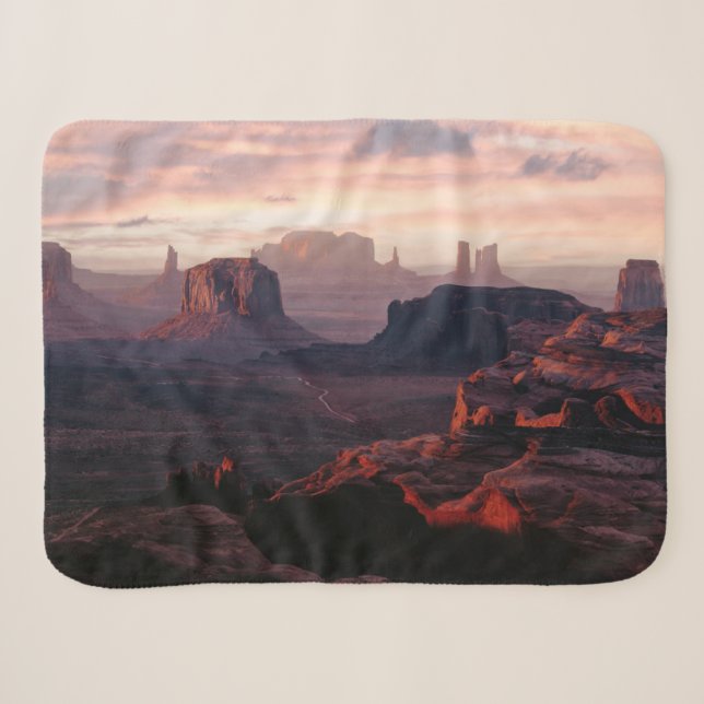 Deserts | Monument Valley Utah-Ariziona Sherpa Blanket (Front (Horizontal))