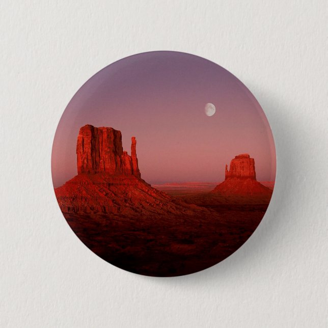 Deserts Moonrise Monument Valley Utah 2 Inch Round Button (Front)