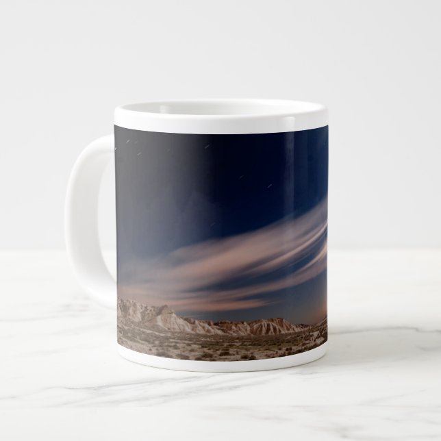 Deserts | Navarre Bardenas Desert at Night Large Coffee Mug (Front Left)