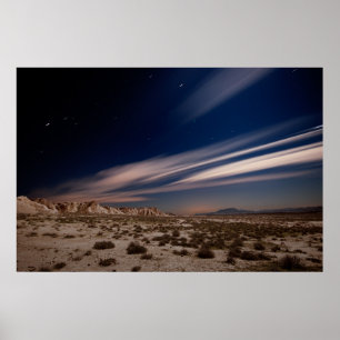 Deserts   Navarre Bardenas Desert at Night Poster
