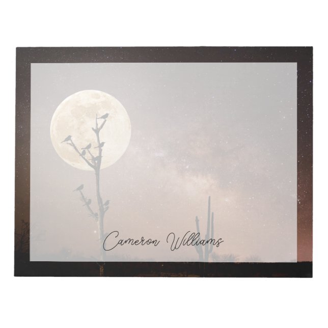 Deserts | Saguaro Cactus With Birds in Desert Notepad (Front)