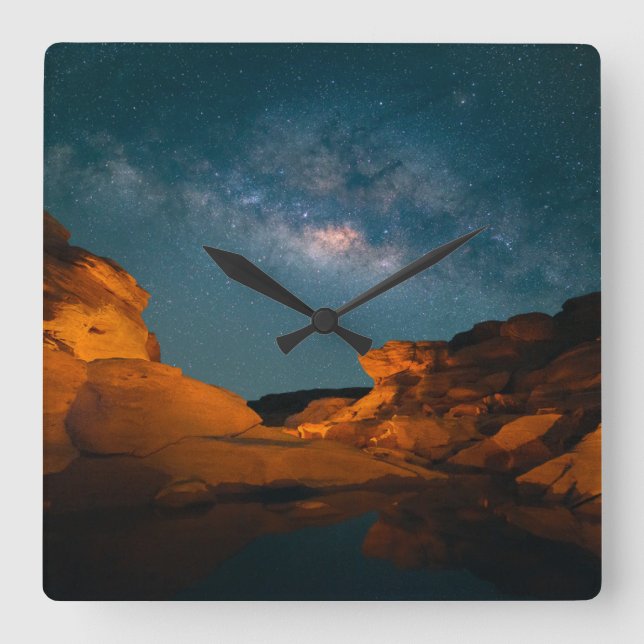Deserts | Sam Pan Bok Night time Thailand Square Wall Clock (Front)