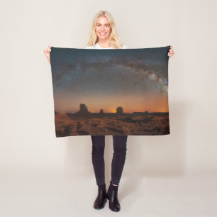 Deserts Starry Sky Over A Desert Landscape Fleece Blanket