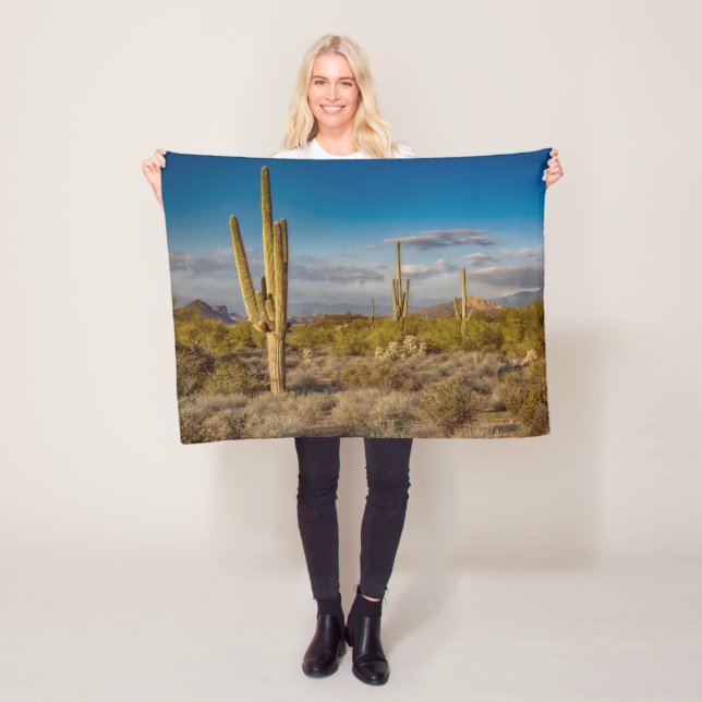 Deserts | Superstition Mountains, Arizona Fleece Blanket (In Situ)