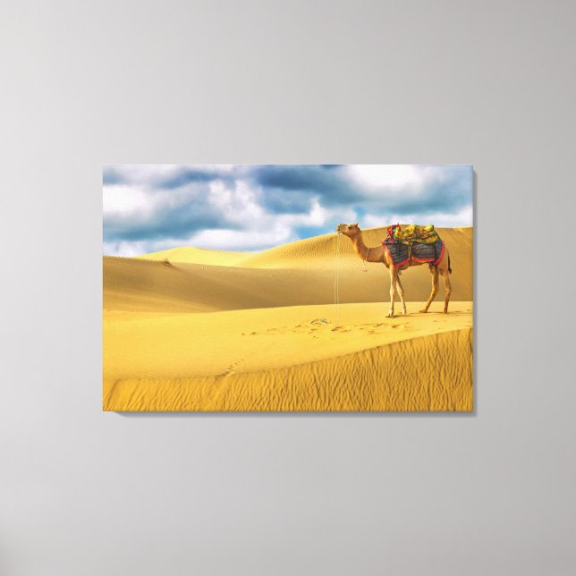 Deserts | Thar Desert Rajasthan India Camel Canvas Print (Front)