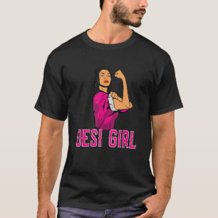 Desi Girl Bollywood Women Girl Black Hair T-Shirt