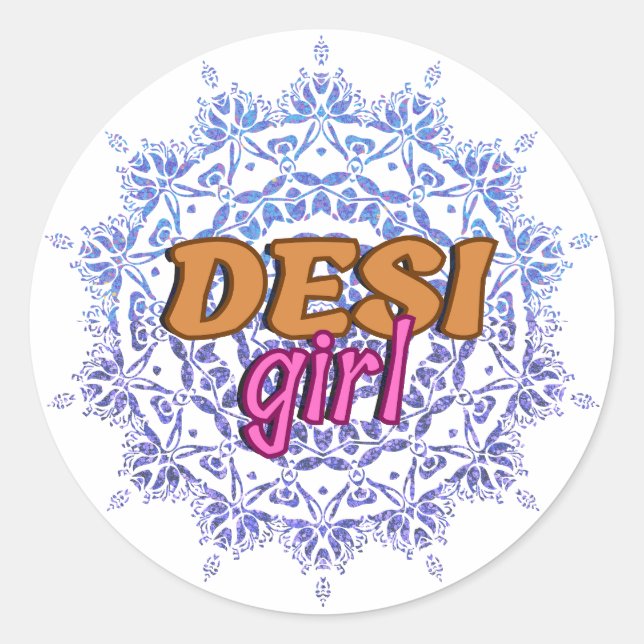 Desi Girl Chakra Swag Classic Round Sticker (Front)