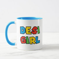 Desi Girl Mug, Adorable Modern Script Tea Coffee