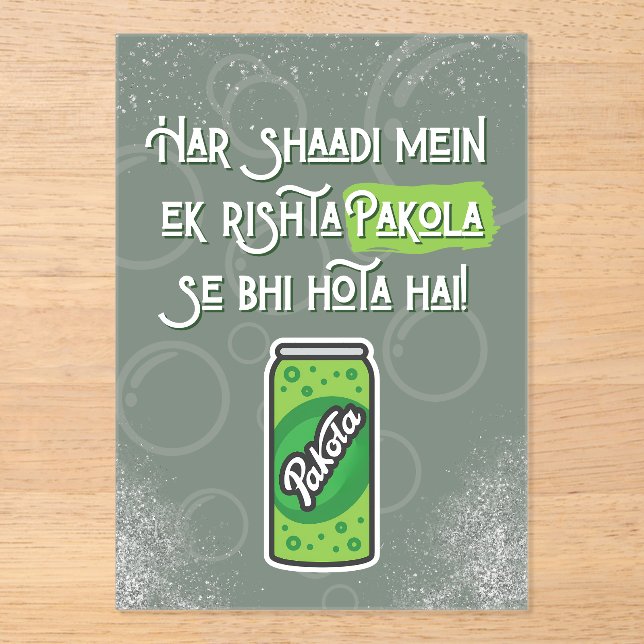 Desi Wedding  Acrylic Invitations (Front)