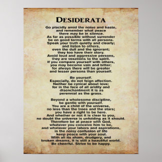 Desiderata 11 x 14 Impression d'art