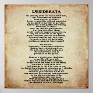 Desiderata 12 x 12 Art Print