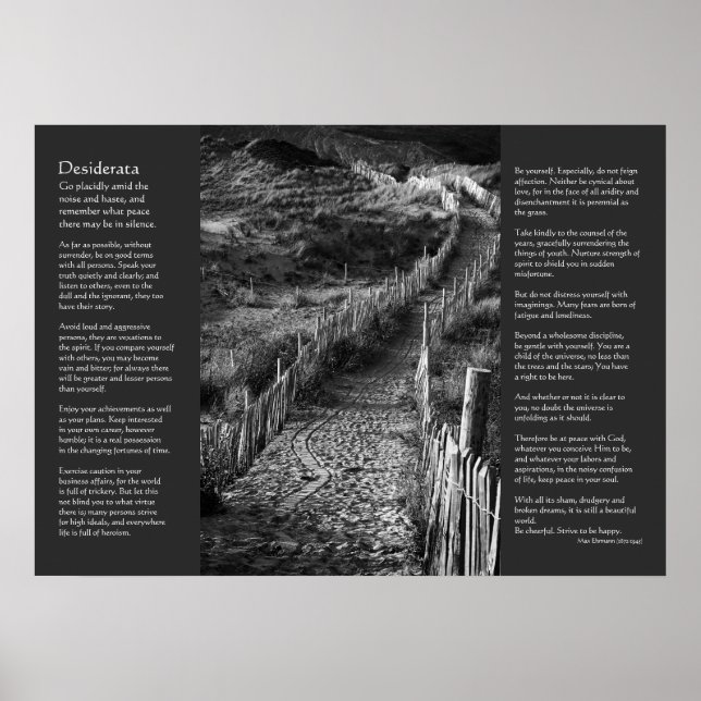 Desiderata - A Journey Lays Ahead, Fine Art Poster (Front)