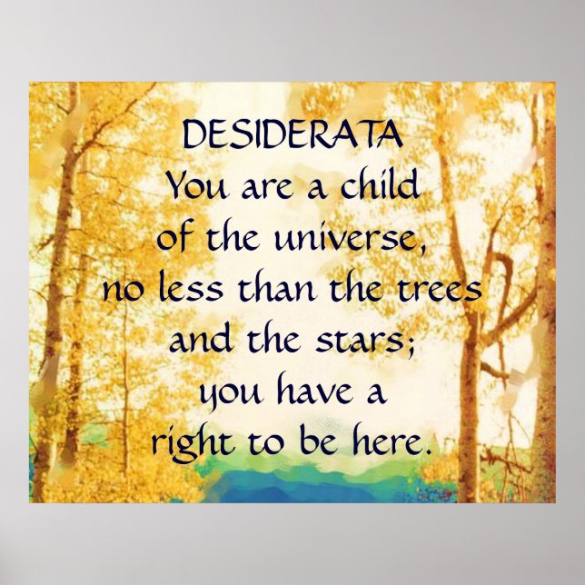 DESIDERATA affiche de contours défraîchis (Devant)