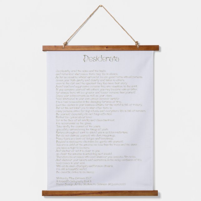 Desiderata ArtbrushUI Hand Jewel Hand Font Hanging Tapestry (Front)