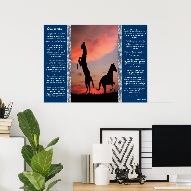 Desiderata Black Stallone silhouette Posters (Home Office)
