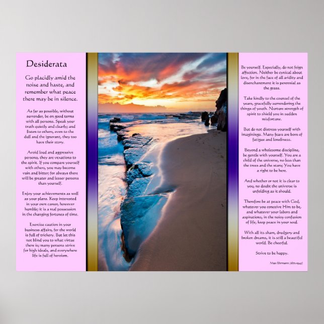 Desiderata Blue Ocean Posters (Front)