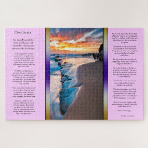 Desiderata Blue Ocean shoreline sunset Jigsaw Puzzle