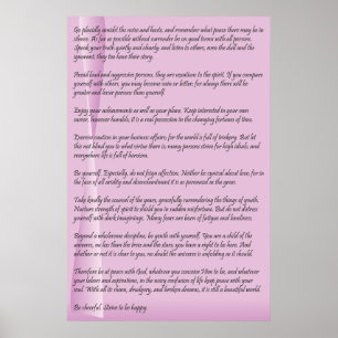 Desiderata by Max Ehrmann poster