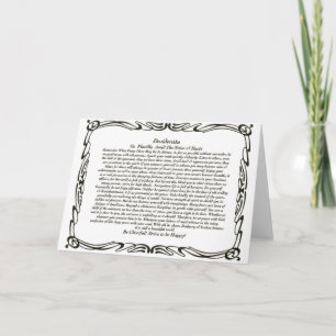 DESIDERATA Card