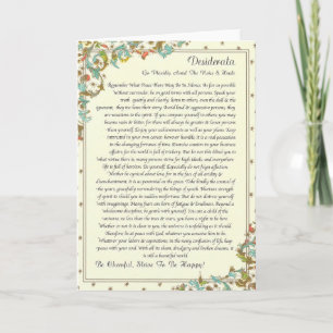 DESIDERATA Card