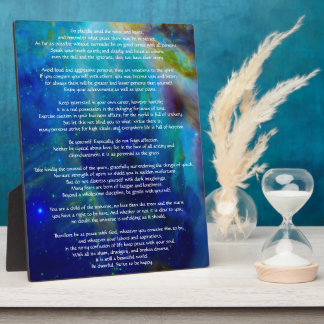 Desiderata Child of Universe Plaque
