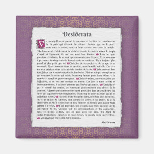 Desiderata - Choses désirées - poème  Magnet