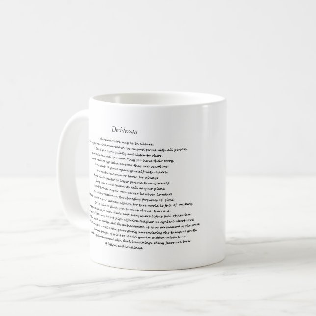 DESIDERATA CUSTOM MUG (Front Left)