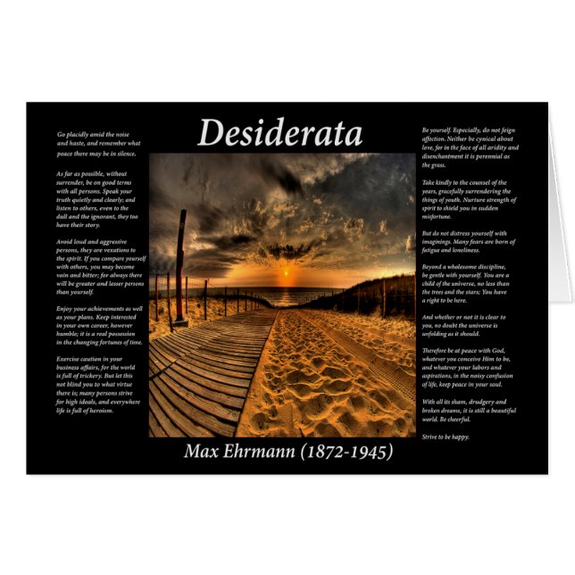 Desiderata de l'océan et une promenade en planque  (Devant horizontal)